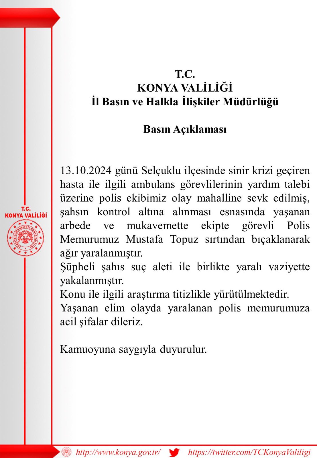 Kamuoyuna Saygıyla Duyurulur